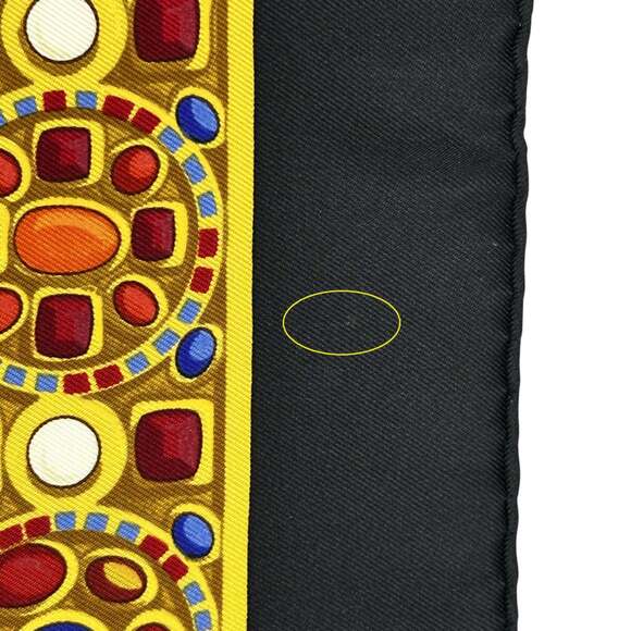 HERMES Authentic Black Silk Scarf - Picture 10 of 10